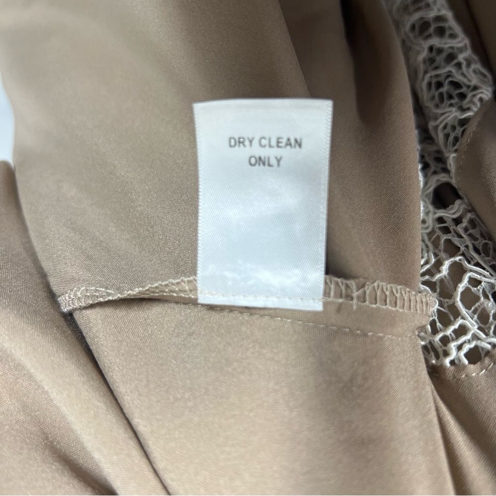 Again for Revolve Women's Size Medium Ivory Cream Isabel Nude Lace Evening Dress - Picture 13 of 15